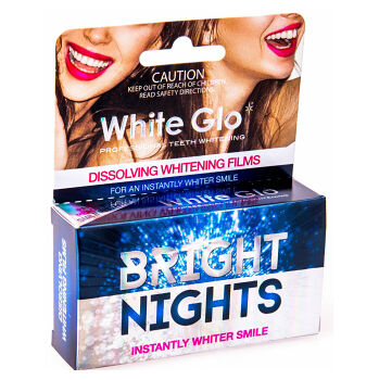 WHITE GLO Bright Nights Rozpustenie bieliacich filmov