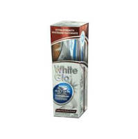 WHITE GLO Coffee and Tea Drinkers bieliaca zubná pasta 150g + kefka na zuby a medzizubné kefky
