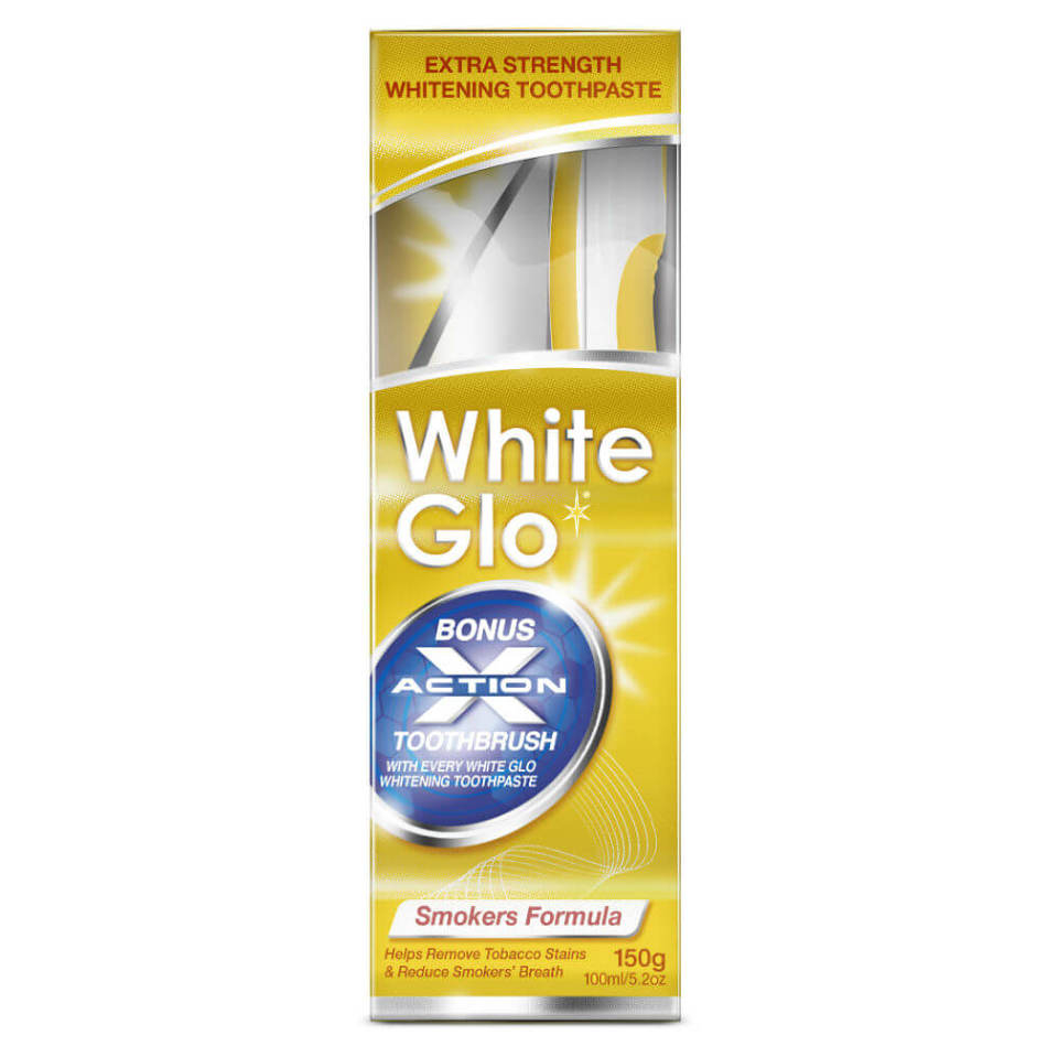 E-shop WHITE GLO Smokers špeciálne pre fajčiarov - bieliaca zubná pasta 150g + kefka na zuby a medzizubná kefka