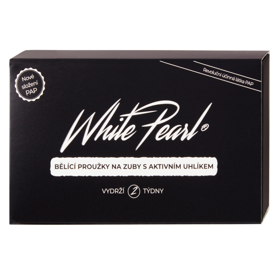 WHITE PEARL Bieliace prúžky na zuby s aktívnym uhlíkom Charcoal 28 kusov