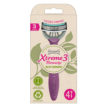 WILKINSON Xtreme3 ​​Beauty ECO Green Jednorazový holiaci strojček pre ženy 4 kusy