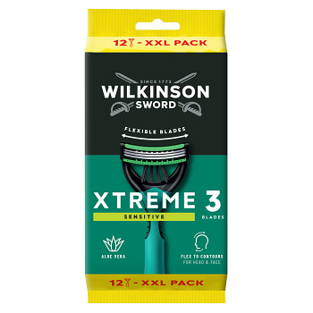 Jednorázový holicí strojek pro muže Wilkinson Xtreme3 Sensitive Comfort 12 ks (Pánske holiace strojčeky) - Jednorázové, vyšetrovacie