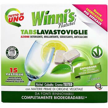 WINNI´S Tabs Lavastoviglie – hypoalergénne multifunkčné tablety do umývačky riadu 15 ks