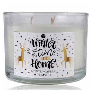 WINTER MAGIC Vonná sviečka s vôňou bavlny s tromi knôtmi v skle 11 x 8 cm 1 kus