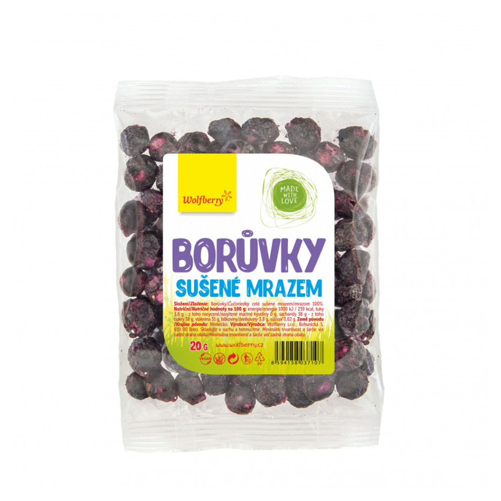 Wolfberry Čučoriedky lyofilizované mrazom sušené ovocie 20 g