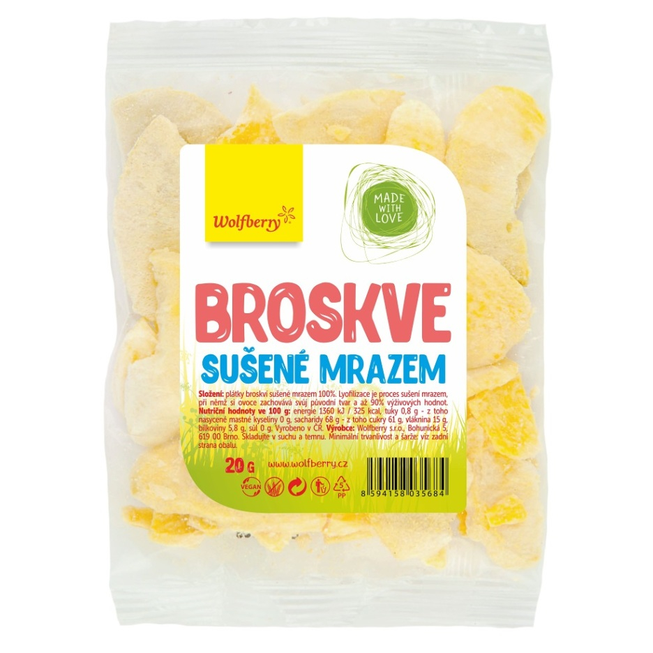 Wolfberry Broskyne lyofilizované mrazom sušené ovocie 20 g