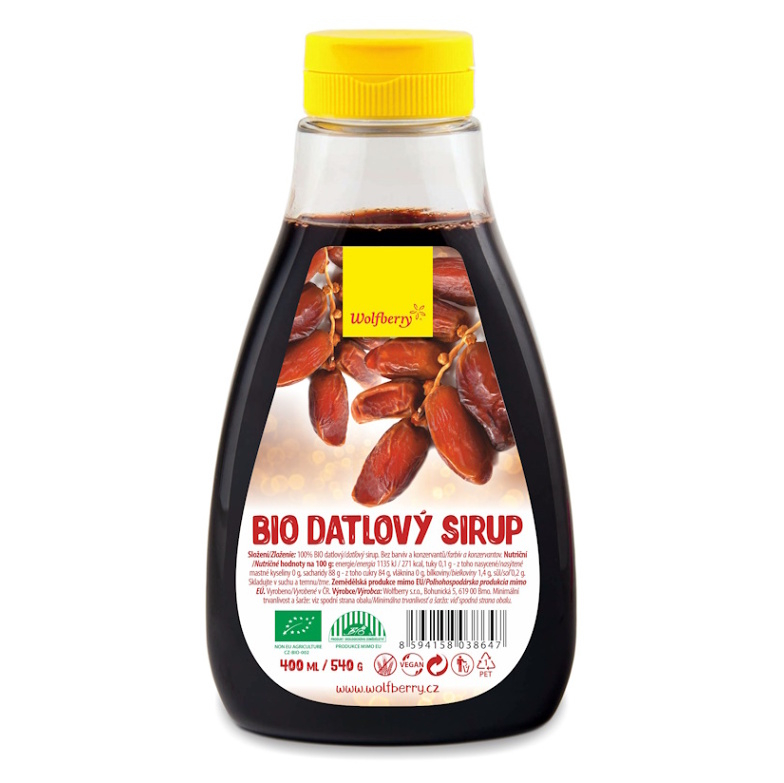Wolfberry Datľový sirup BIO prírodné sladidlo v BIO kvalite 540 g