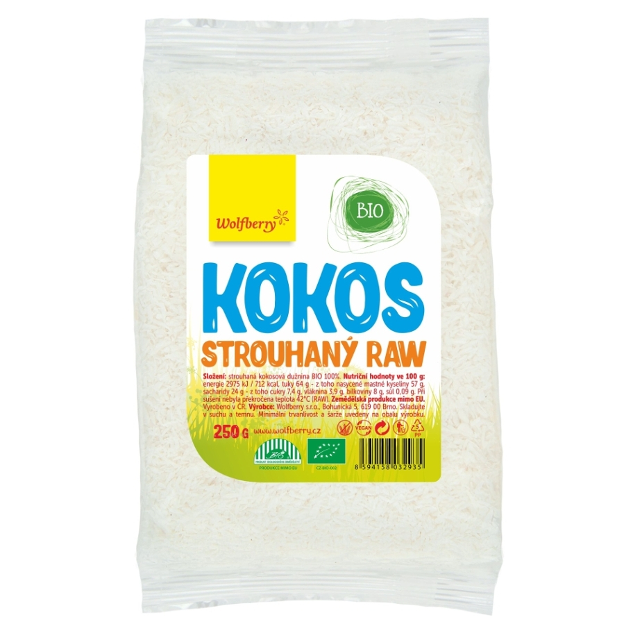 WOLFBERRY Kokos strúhaný 250 g BIO