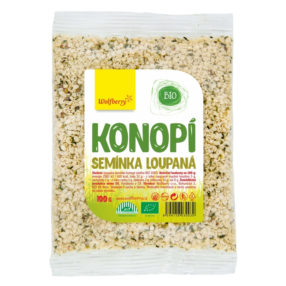 E-shop WOLFBERRY Konopné semienko lúpané 100 g BIO