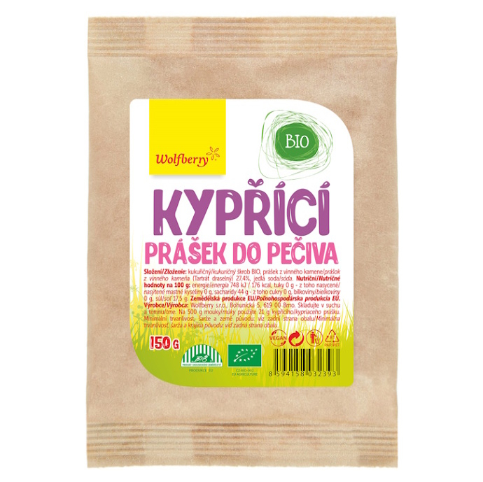 Wolfberry Kypriaci prášok do pečiva BIO kypriaci prášok v BIO kvalite 150 g