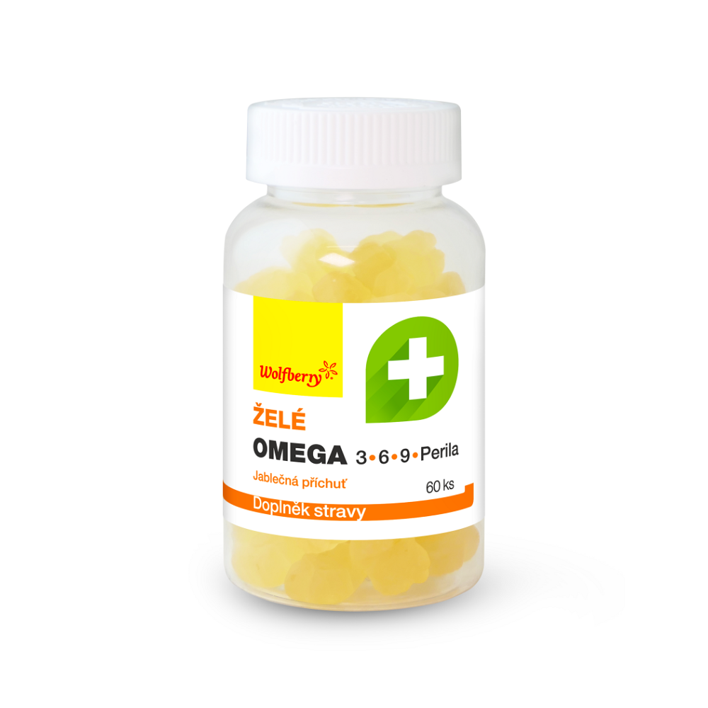 WOLFBERRY Omega 3,6,9 a perila želé s jablčnou príchuťou 60 kusov