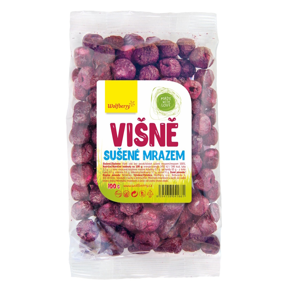 Wolfberry Višne sušené mrazom mrazom sušené ovocie 100 g