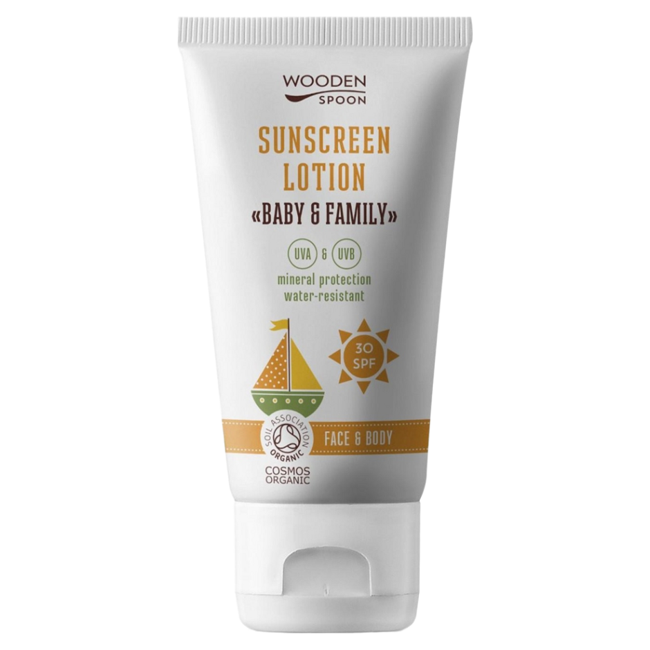 WOODENSPOON Opaľovacie telové mlieko Baby & Family SPF 30 100 ml