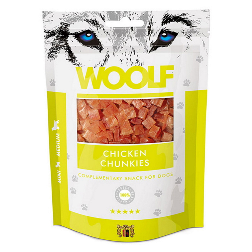 E-shop WOOLF Chicken chunkies pochúťka pre psov 100 g