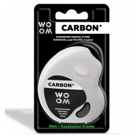 WOOM Carbon+ Expandujúca čierna zubná niť 30 m
