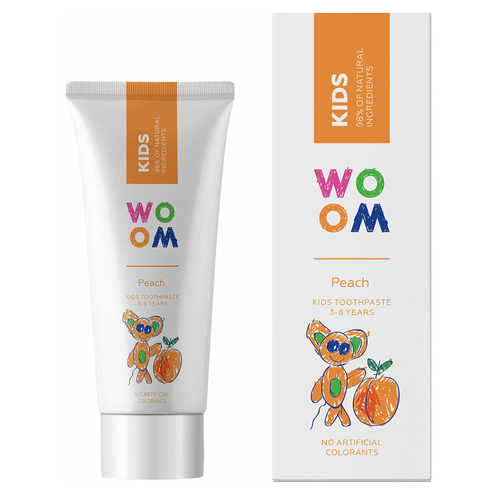 E-shop WOOM Kids Detská zubná pasta 3-8 rokov Broskyňa 50 ml