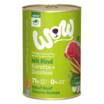 WOW Hovädzie s karotkou adult konzerva pre psov 400 g (Konzervy pre psov)