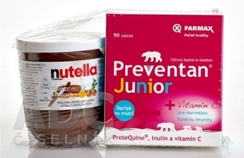 FARMAX Preventan Junior + vitamín C 90 tabliet + darček Nutella