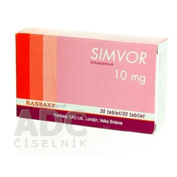 SIMVOR 10 mg tbl flm 1x30 ks (Lieky na predpis)