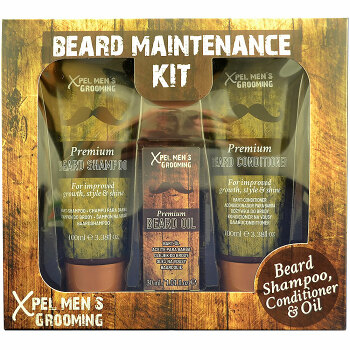 XPEL Men Beard Súprava starostlivosti o fúzy Šampón 100 ml + kondicionér 100 ml + olej 30 ml Darčekové balenie