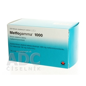 METFOGAMMA 1000 tbl flm 1x120 ks (Lieky na predpis)