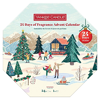 YANKEE CANDLE Adventný veniec čajových sviečok 24 kusov + svietnik (Čajové sviečky) - Aromatické