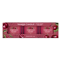 YANKEE CANDLE Black Cherry Votív v skle sada 3 x 37 g
