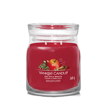 YANKEE CANDLE Signature Vonná sviečka stredná 2 knôty Red Apple Wreath 368 g (Vonné sviečky) - Aromatické