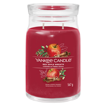 YANKEE CANDLE Signature Vonná sviečka veľká 2 knôty Red Apple Wreath 567 g (Vonné sviečky) - Aromatické
