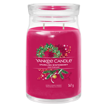 YANKEE CANDLE Signature Vonná sviečka veľká 2 knôty Sparkling Winterberry 567 g (Vonné sviečky) - Aromatické