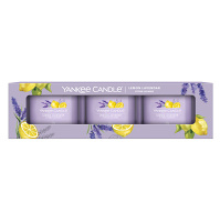 YANKEE CANDLE Lemon Lavender Votív v skle sada 3 x 37 g