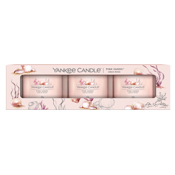 YANKEE CANDLE Pink Sands Votív v skle sada 3 x 37 g (Vonné sviečky)