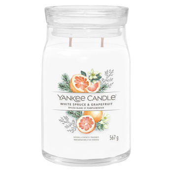 YANKEE CANDLE Signature Vonná sviečka veľká 2 knôty White Spruce & Grapefruit 567 g (Vonné sviečky) - Aromatické