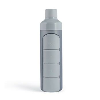 YOS Fľaša s integrovaným dávkovačom denná sivá