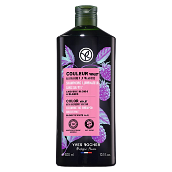YVES ROCHER Šampón neutralizujúci žlté tóny s malinovým octom 300 ml (Šampóny na farbené vlasy) - Prírodné