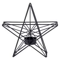 Z-TRADE Kovový svietnik 190 x 60 x 190 mm hviezda na čajovú sviečku čierna