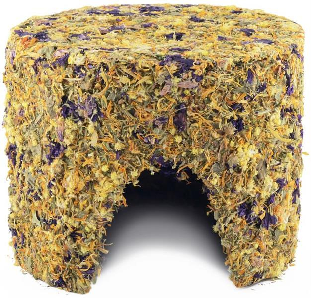 E-shop HAMSTAKE Domček bylinkový s kvetmi/veľký 22 x 18 cm/diera 7,5 cm