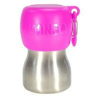 KONG Stainless Steel H2O Cestovná fľaša pre psov ružová 280 ml
