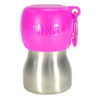 KONG Stainless Steel H2O Cestovná fľaša pre psov ružová 280 ml
