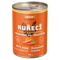 LOUIE Kuracie s mrkvou a prebiotikami konzerva pre psov 400 g