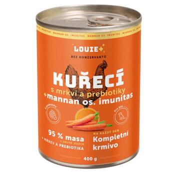 LOUIE Kuracie s mrkvou a prebiotikami konzerva pre psov 400 g (Konzervy pre psov) - Monoproteinové
