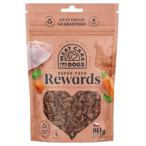 MEAT CARE Rewards Maškrty pre psov kuracie s mrkvou a bazalkou 80 g