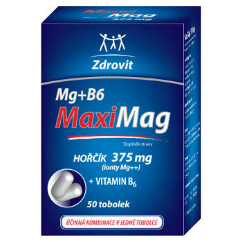 ZDROVIT MaxiMag Horčík 375 mg + vitamín B6 50 kapsúl