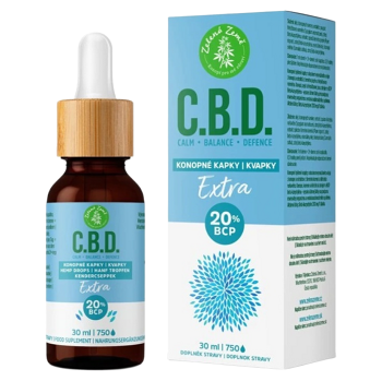 ZELENÁ ZEMĚ C.B.D. Konopné kvapky s BCP Extra 30 ml (Bylinné výživové doplnky) - Viaczložkové, Prírodné