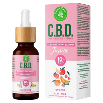 ZELENÁ ZEMĚ C.B.D. Konopné kvapky s BCP Junior 30 ml (Bylinné výživové doplnky) - Viaczložkové, Prírodné