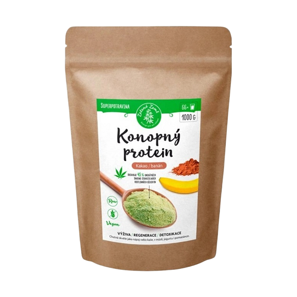 ZELENÁ ZEMĚ Konopný proteín kakao s banánom 1000 g