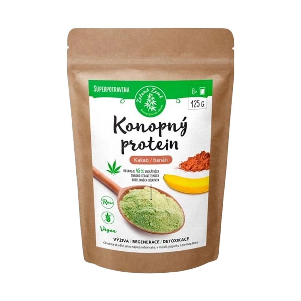 ZELENÁ ZEMĚ Konopný proteín kakao s banánom 125 g