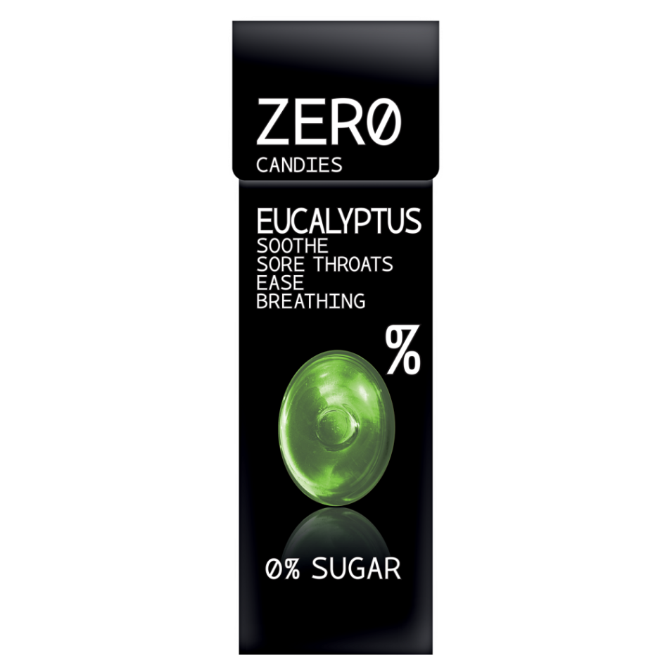 E-shop ZERO CANDIES Eucalyptus candies 0% mentolové cukríky 32 g
