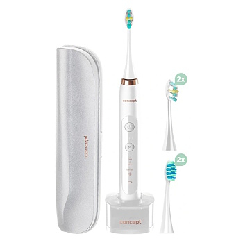 CONCEPT ZK7010 Sonická zubná kefka perfect smile s púzdrom biely (Sonické zubné kefky) - Časovač, Viac režimov čistenia