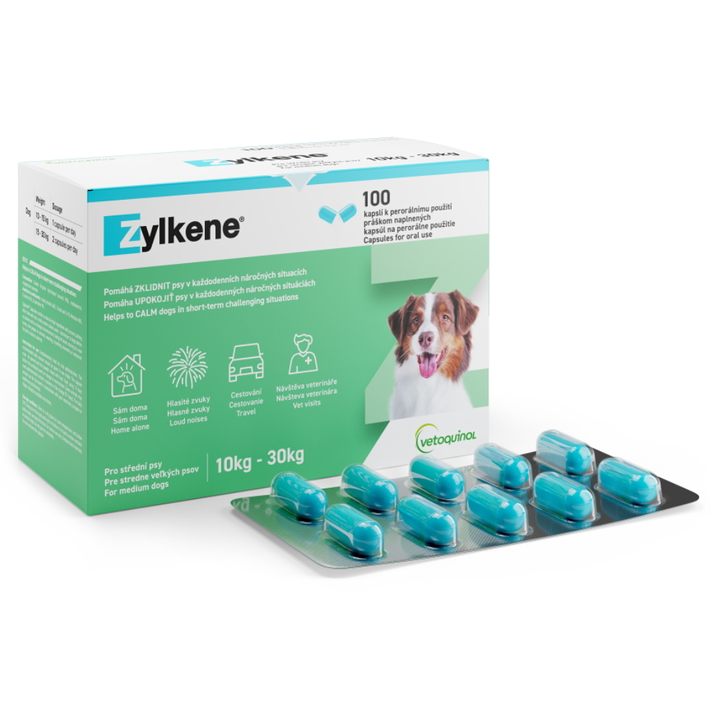 ZYLKENE pre stredné psy od 10 kg do 30 kg 100 kapsúl